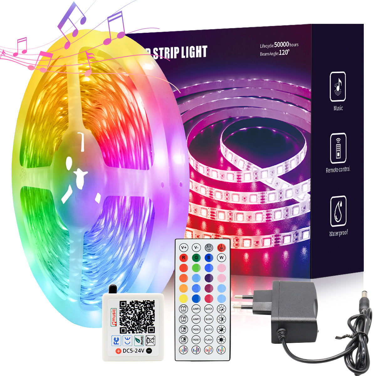 NovaTech RGB LED Strip — Music Sync | Bluetooth Control | Gaming & Room Setup Lighting