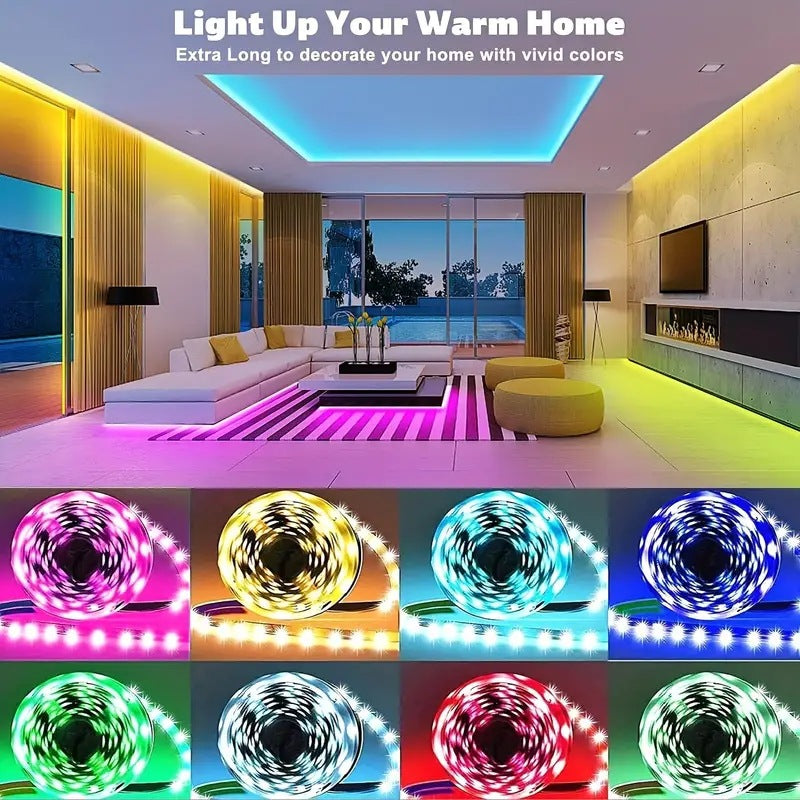 NovaTech RGB LED Strip — Music Sync | Bluetooth Control | Gaming & Room Setup Lighting