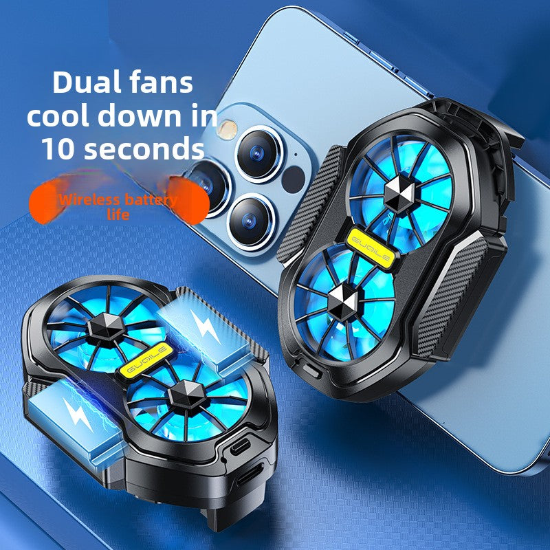 Wireless Charging Phone Cooler — Dual Fan | Silent Cooling for Mobile Gaming | NovaTech