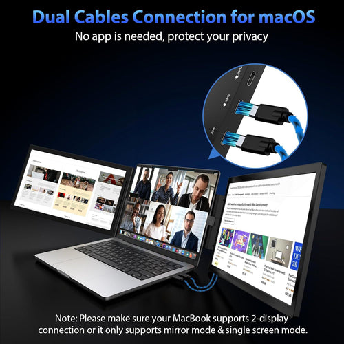 14" Dual Screen Portable Monitor — 1080P IPS | USB-C | For Gaming, Work & Travel | NovaTech